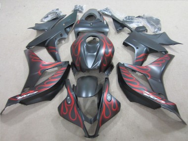 Buy 2007-2008 Black with Red Flame Honda CBR600RR Motorcylce Fairings UK