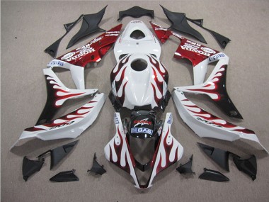 Buy 2007-2008 White Red Flame SHARK Honda CBR600RR Replacement Motorcycle Fairings UK