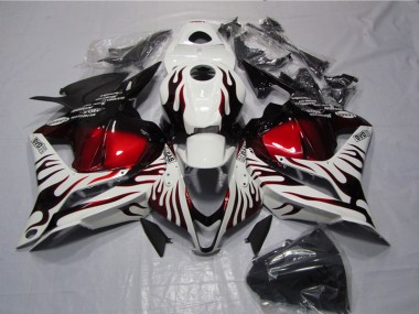 Buy 2009-2012 White Black Red Flame Honda CBR600RR Replacement Fairings UK