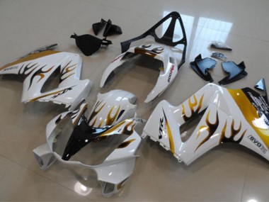 Buy 2002-2013 White Gold Flame Honda VFR800 Bike Fairings UK