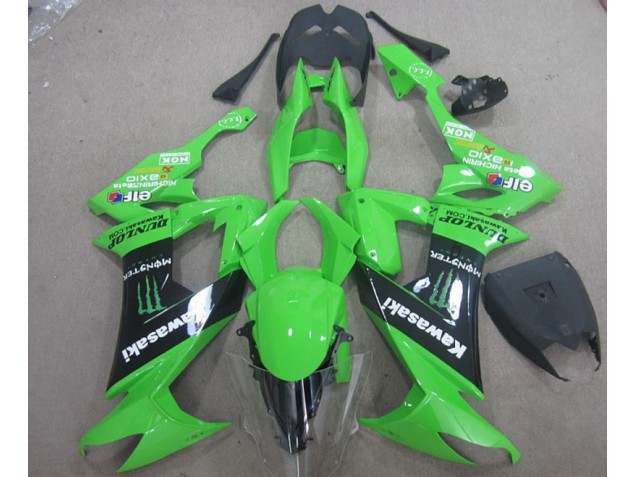 Buy 2008-2010 Green Black Monster Kawasaki ZX10R Motor Bike Fairings UK