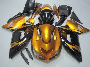 Buy 2006-2011 Black Gold Kawasaki ZX14R ZZR1400 Motorcycle Bodywork UK