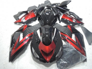 Buy 2006-2011 Black Red Kawasaki ZX14R ZZR1400 Motorcycle Fairings Kit UK