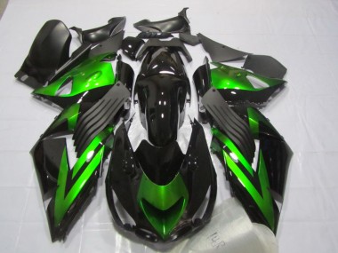 Buy 2006-2011 Black Green Kawasaki ZX14R ZZR1400 Motorcycle Fairings UK