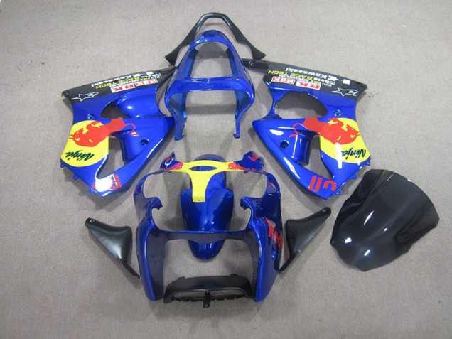 Buy 2000-2002 Blue Red Bull Ninja Kawasaki ZX6R Motorcycle Bodywork UK