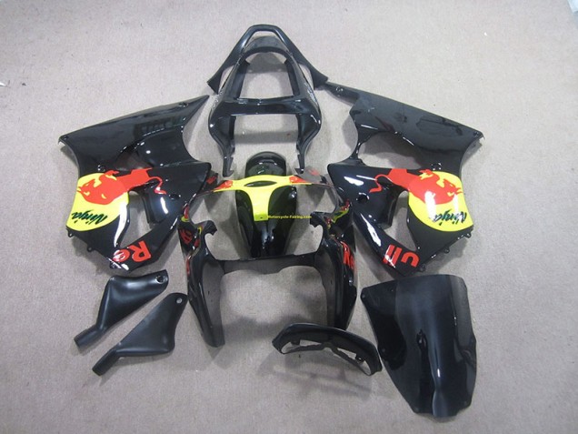 Buy 2000-2002 Black Yellow Red Bull Ninja Kawasaki ZX6R Motorcycle Replacement Fairings UK