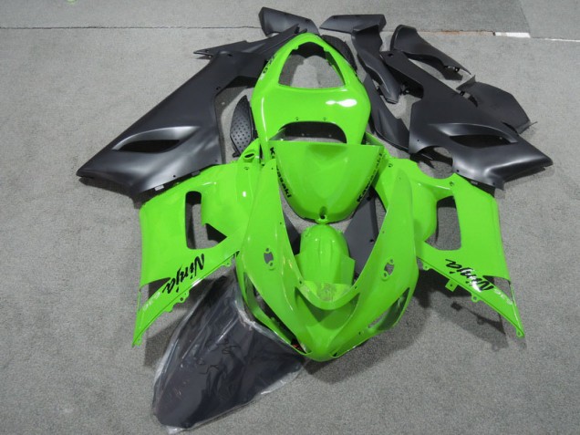 Buy 2005-2006 Green Black Ninja 636 Kawasaki ZX6R Motorcycle Fairings Kits UK