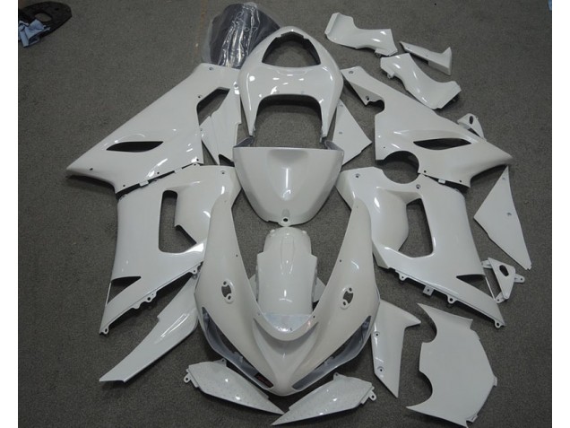 Buy 2005-2006 White Kawasaki ZX6R Motorcycle Fairings Kit UK