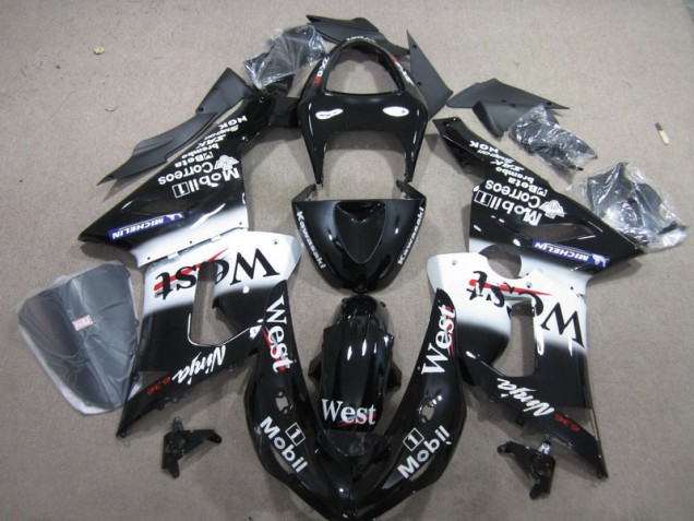 Buy 2005-2006 Black West Mobil Ninja 636 Kawasaki ZX6R Motorbike Fairings UK