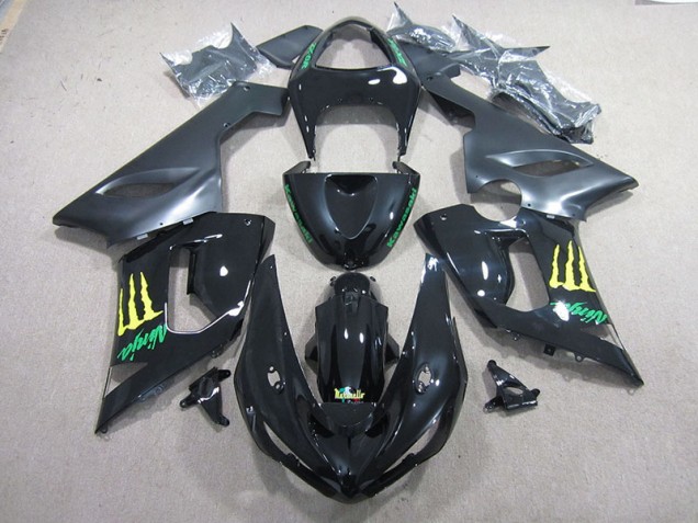 Buy 2005-2006 Black Green Ninja Kawasaki ZX6R Motorcycle Fairing Kits UK