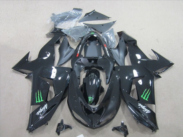 Buy 2007-2008 Black Ninja Green Monster Kawasaki ZX6R Bike Fairing Kit UK