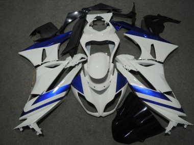 Buy 2009-2012 White Blue Kawasaki ZX6R Motorbike Fairings UK