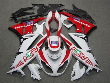 Buy 2009-2012 White Red Rapid Kawasaki ZX6R Motorcycle Fairing UK