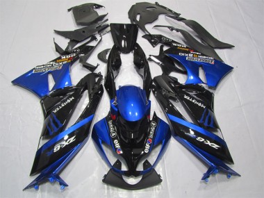 Buy 2009-2012 Black Blue Monster Kawasaki ZX6R Motorcycle Fairing Kit UK