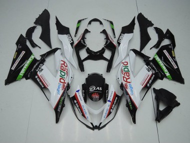 Buy 2013-2018 Black White Rapid Hager Kawasaki ZX6R Motorbike Fairing UK