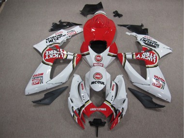 Buy 2005-2006 White Lucky Strike Red Motul Suzuki GSXR1000 Motorcycle Fairing UK