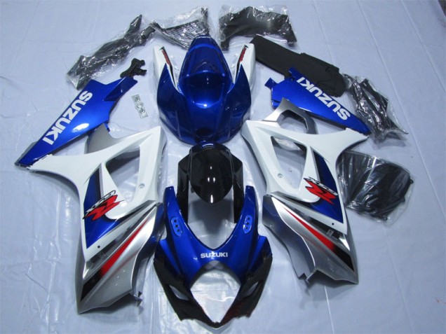 Buy 2007-2008 Blue White Suzuki GSXR1000 Bike Fairings UK