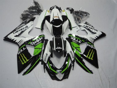 Buy 2009-2016 Black White Green Monster Pizzoli Suzuki GSXR1000 Moto Fairings UK