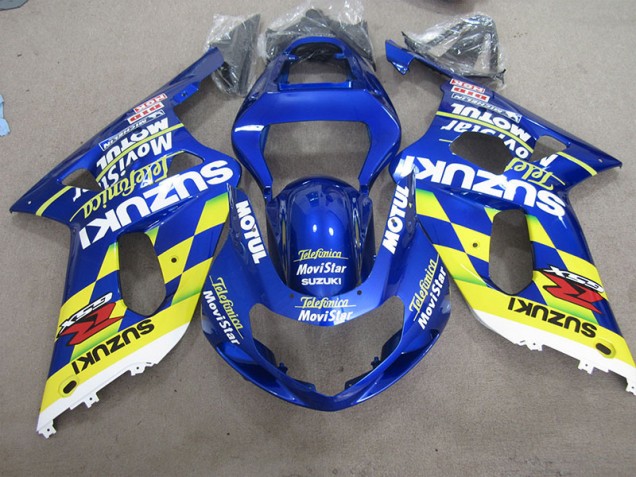 Buy 2001-2003 Blue Yellow Telefumia Movistar Suzuki GSXR600 Motor Bike Fairings UK