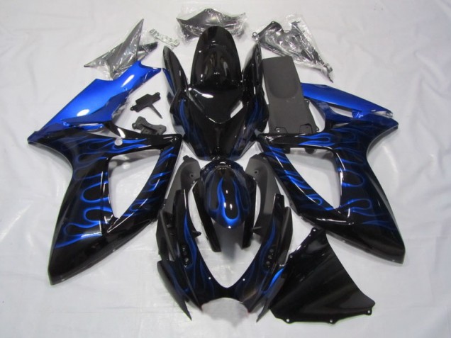 Buy 2006-2007 Black Blue Flame Suzuki GSXR750 Bike Fairings UK