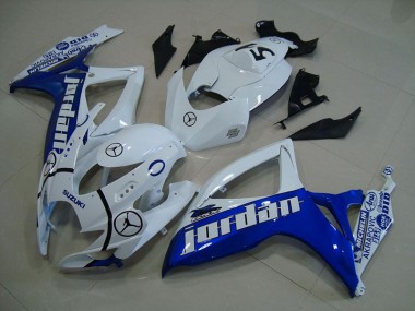 Buy 2006-2007 Blue White Jordan Suzuki GSXR750 Motorcycle Fairings Kits UK