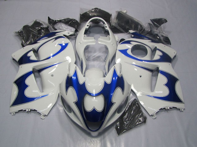 Buy 1996-2007 White Blue Suzuki GSXR1300 Hayabusa Bike Fairing Kit UK