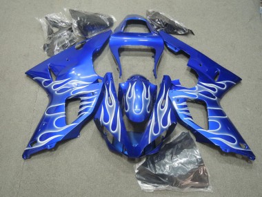 Buy 2000-2001 Blue White Flame Yamaha YZF R1 Motorcycle Fairings Kit UK