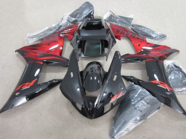 Buy 2002-2003 Black Red Decal Yamaha YZF R1 Motor Bike Fairings UK