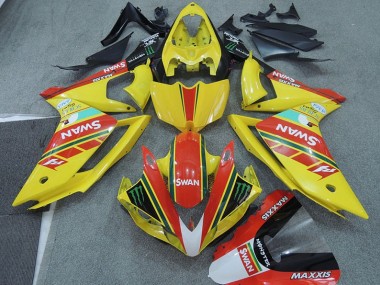 Buy 2007-2008 Yellow Red Swan Yamaha YZF R1 Moto Fairings UK