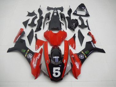 Buy 2015-2019 Black Red 5 Yamaha YZF R1 Motorcycle Fairing Kit UK