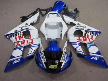 Buy 1998-2002 White Blue Fiat 46 Yamaha YZF R6 Motorcycle Fairings Kits UK